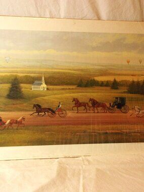 VINTAGE 1988 PRINT "A SUNDAY DRIVE" BY JUDITH ZIMMERS-BLINN. SIGNED. #267/750